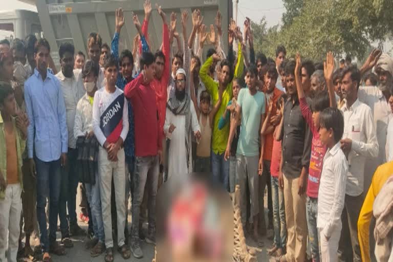 truck hit girl in alwar,  girl death in ramgar