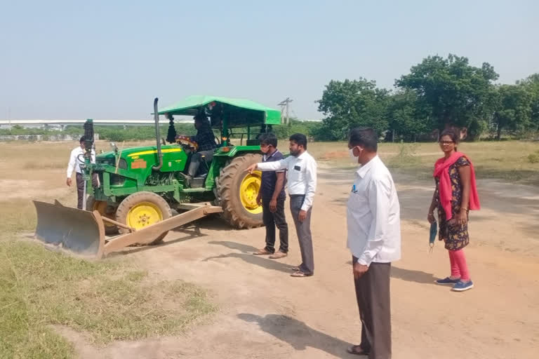 aleru junior college ground cleaned in yadadri district for polie fitness tests