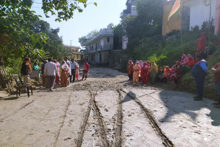 sewage water on road