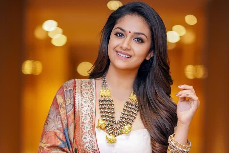 keerthy suresh in 'miss india' movie promotions