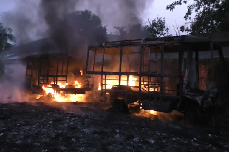 Two buses burnt at Amingaon