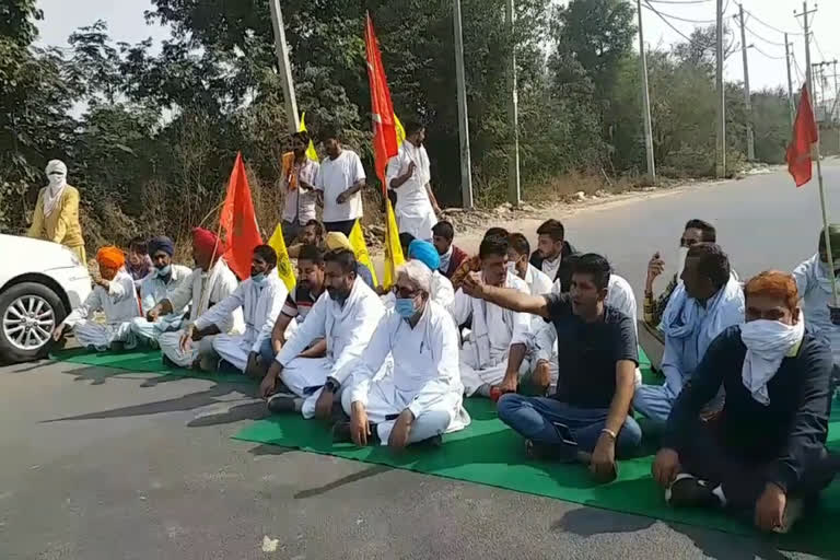 farmers protest in fatehabad against agriculture laws