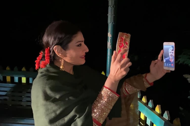 Actress Raveena Tandon celebrated Karvachauth in Dalhousie