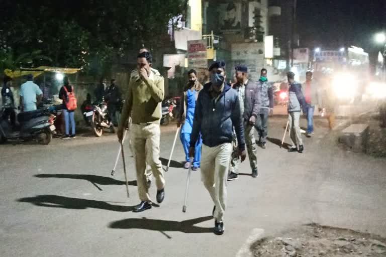 Police started foot march in jashpur