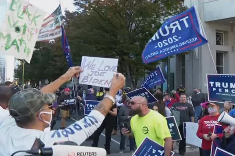 Phoenix protesters chant 'stop the illegal vote'