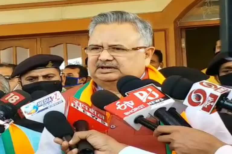 Raman Singh targeted Bhupesh government