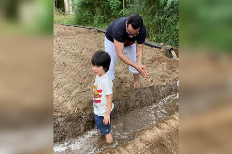 Saif Ali Khan and son Taimur took up farming in Pataudi, Kareena Kapoor is missing as they enjoy getting their feet dirty in mud