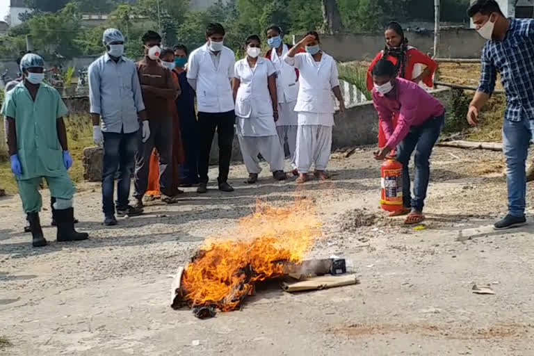 Fire brigade team trained the employees