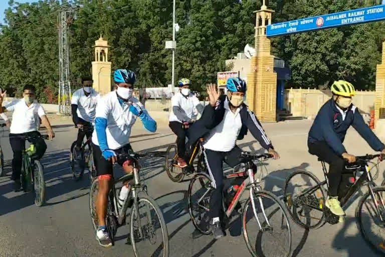 jaisalmer news, Cycle rally organized, corona awareness