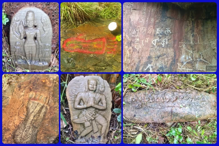 inscriptions and statues in Centuries-old