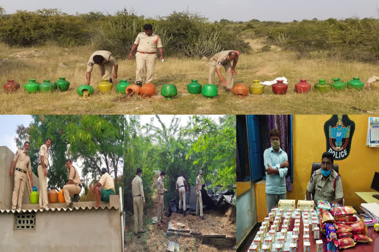 anantapur police ride on liquor illegal selling centre