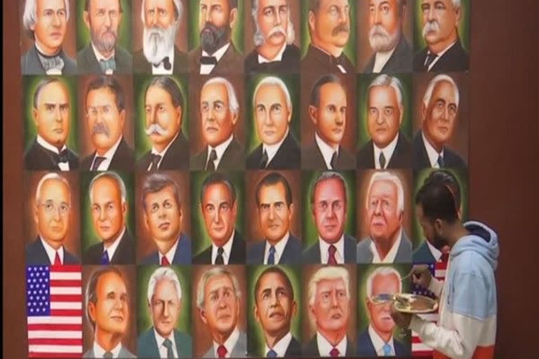 Amritsar man adds portrait of Joe Biden in his US Presidents' collage