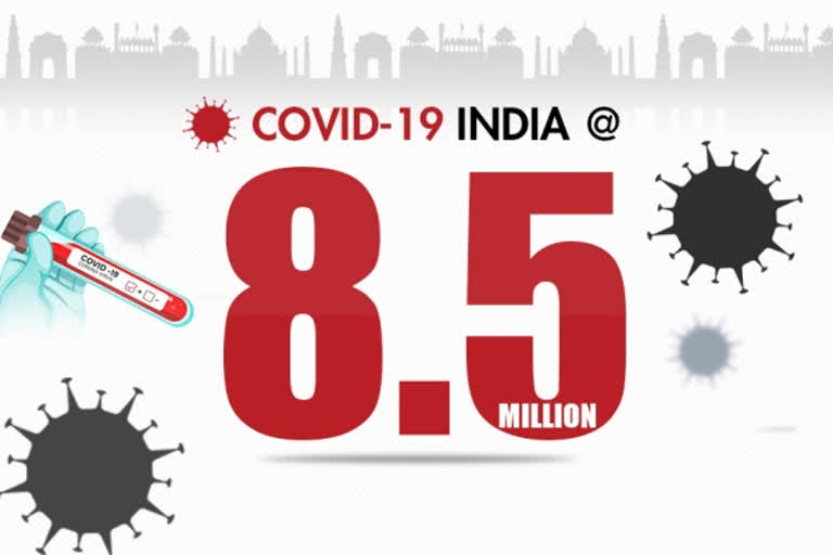 With spike of 45,903 cases, India's tally reaches 85,53,657  COVID LIVE  COVID CASES IN INDIA  COVID-19  Corona virus  Union Ministry of Health and Family Welfare  രാജ്യത്ത് 24 മണിക്കൂറിനിടെ 45,903 കൊവിഡ് ബാധിതര്‍; രോഗമുക്തി നിരക്ക് 92.56 ശതമാനം  കൊവിഡ്-19  രോഗമുക്തി നിരക്ക് 92.56 ശതമാനം  കൊറോണ വൈറസ്