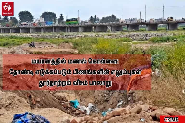 பிணங்களை தோண்டி மணல் கொள்ளை.. பாலாறு பள்ளமாகும் சோகம்..