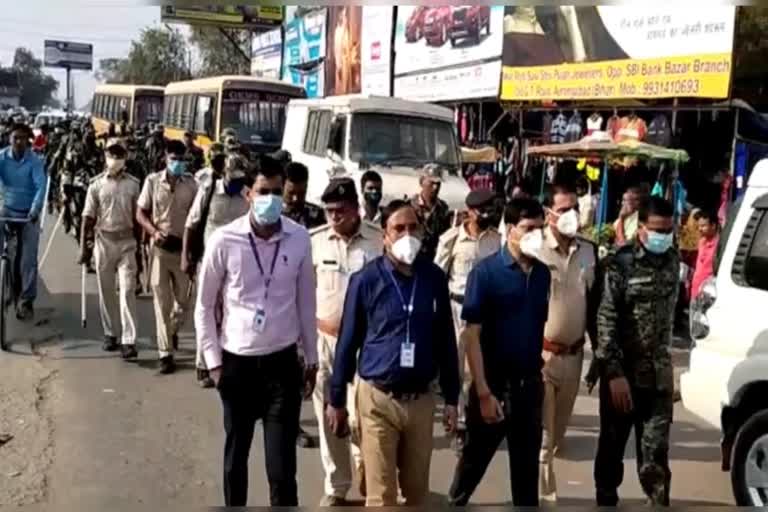 Flag march in Aurangabad regarding counting of votes