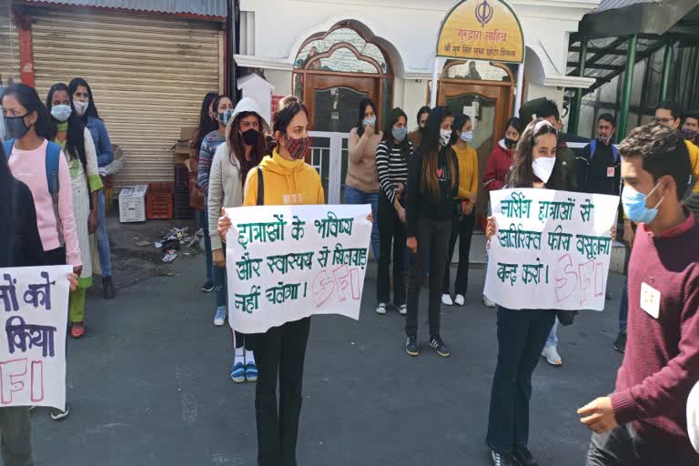 SFI protest in Shimla