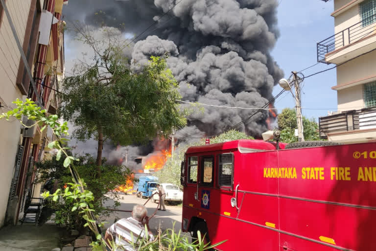 Fire breaks out at a chemical factory in Bengaluru's Bapuji Nagar