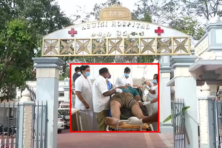 Serious injuries to a person in a lift accident at tirumala