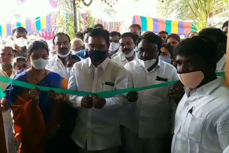 minister niranjanreddy started raithu vedhika building in manavapadu