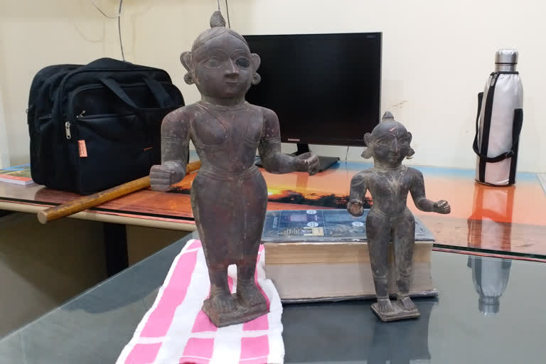 Two rare Ashtadhatu sculptures found during excavation