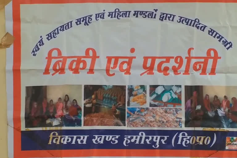 Womens groups decorated traditional products stalls in Hamirpur