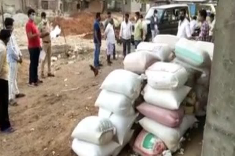 seizure of illegally stored ration rice at kodangal in vikarabad district