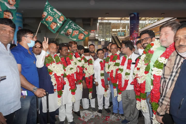 aimim elected mlas welcomed in hyderabad