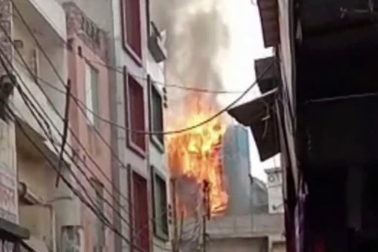 millions worth goods burned during fire broke out in panipat curtain showroom