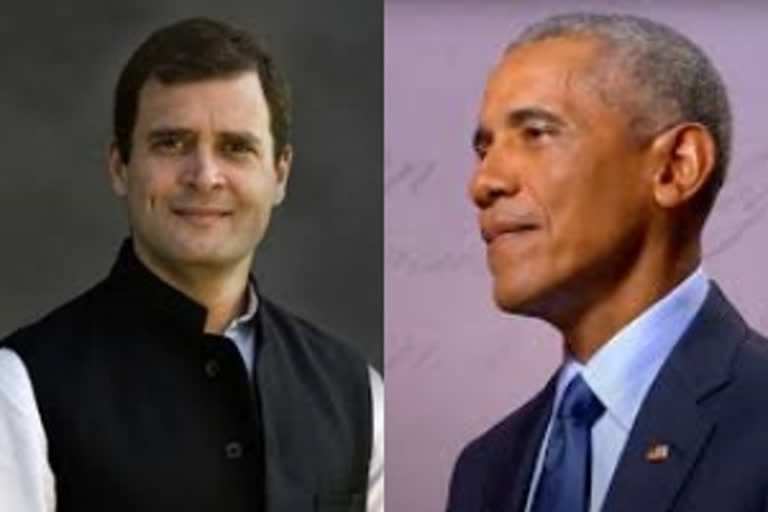 Congress leader Rahul Gandhi and former US President Barack Obama (file photo)