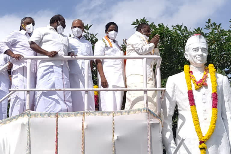 puducherry cm tribute nehru for his birth anniversary