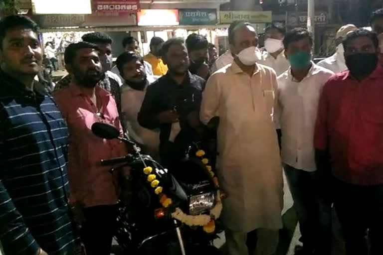 ncp party Worker new two wheeler worshiped by dcm ajit pawar in baramati