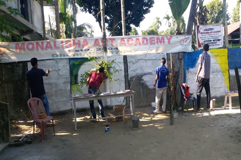 Wall Painting At Dhemaji District