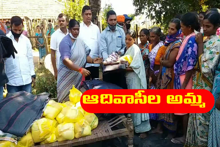 MLA Seethakka groceries distribution in mulugu Agency villages