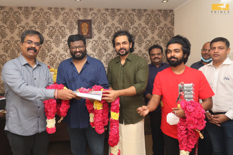 tamil actor Karthi new movie officially announced  കാര്‍ത്തിയുടെ പുതിയ ചിത്രം പി.എസ് മിത്രനൊപ്പം  കാര്‍ത്തിയുടെ പുതിയ ചിത്രം  കാര്‍ത്തി-പി.എസ് മിത്രന്‍  tamil actor Karthi new movie pooja  actor Karthi p.s mithran