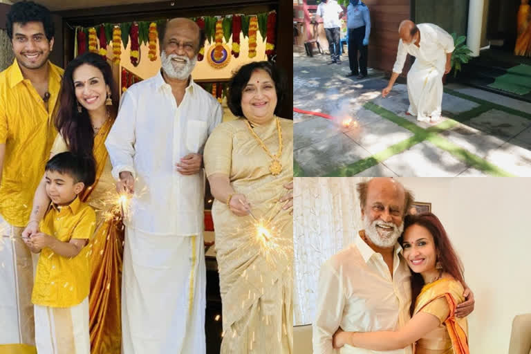 actor rajinikanth diwali celebration  കുടുംബത്തോടൊപ്പം ദീപാവലി ആഘോഷമാക്കി രജനീകാന്ത്  ദീപാവലി ആഘോഷമാക്കി രജനീകാന്ത്  രജനീകാന്ത്  actor rajinikanth diwali  actor rajinikanth diwali news