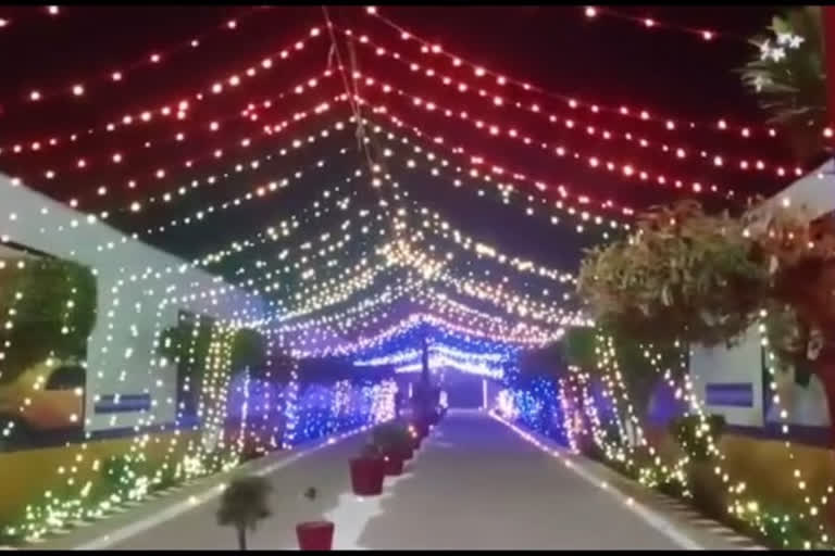 Dasna jail decorated with lights on Diwali in ghaziabad