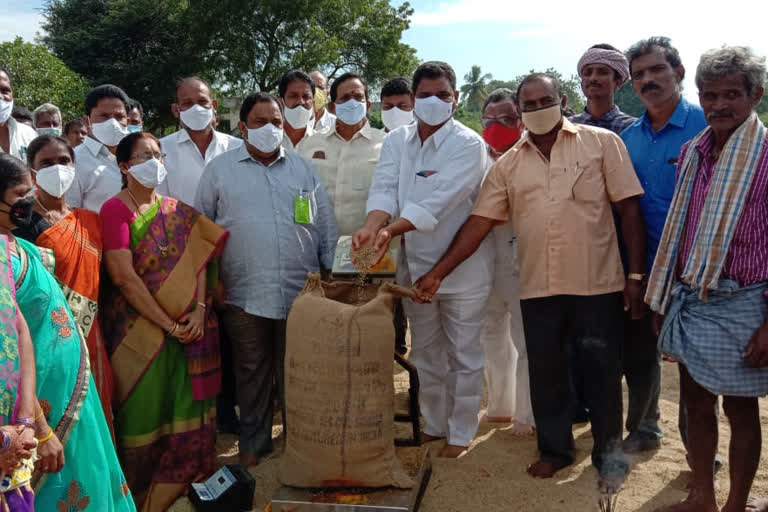 grain purchasing center at tallada in khammam district