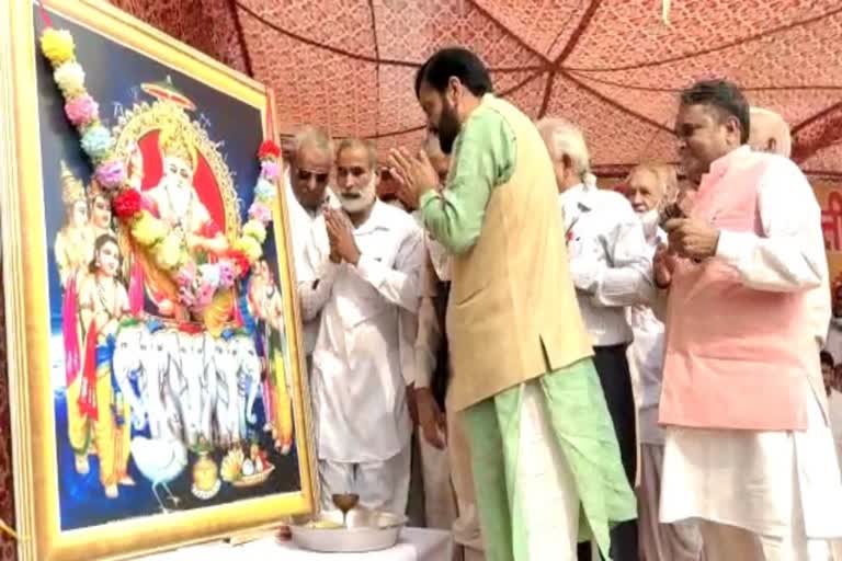 naib Saini attended program on occasion of vishwakarma jayanti in kaithal