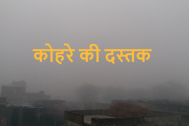 fog in bhilwara, खेतों में छाया कोहरा