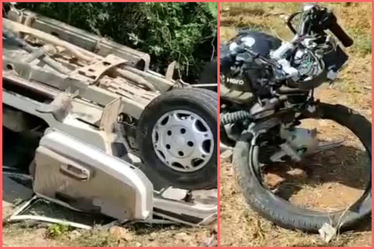car and bike collision in Sirohi, road accident in sirohi, सिरोही में सड़क हादसा, सिरोही रोड एक्सीडेंट