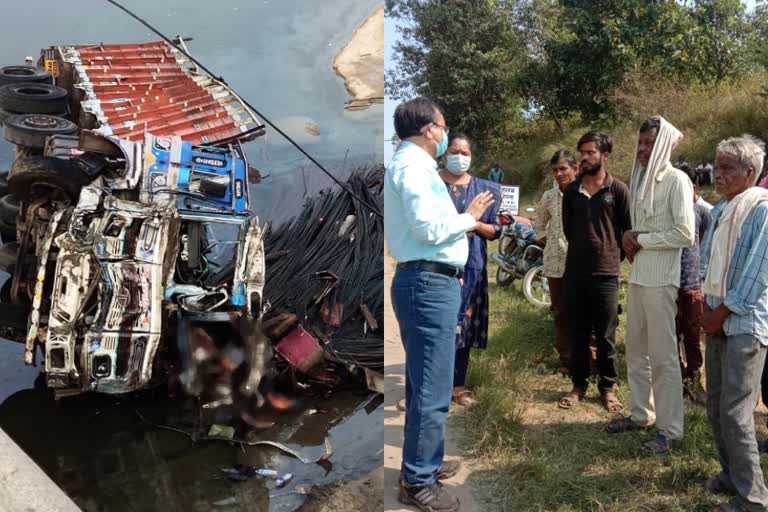 six killed in madhyapradesh truck accident  six killed  six killed in truck accident  madhyapradesh truck accident  truck accident  truck  accident  മധ്യപ്രദേശിൽ ട്രക്ക് മറിഞ്ഞ് ആറുപേർ മരിച്ചു  ട്രക്ക് മറിഞ്ഞ് ആറുപേർ മരിച്ചു  മധ്യപ്രദേശിൽ ട്രക്ക് അപകടം  ട്രക്ക് അപകടം  മധ്യപ്രദേശ്  ബെതുൽ  താവാ നദി  Betul  Tava river