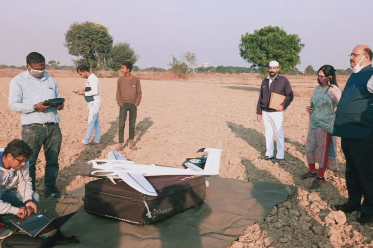 drone camera survey in village under the ownership scheme