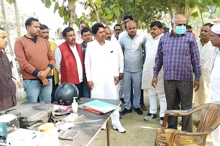 inspection of paddy in santkabirnagar