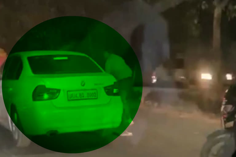 viral video of air firing from uncontrolled BMW car in Rajnagar Ghaziabad