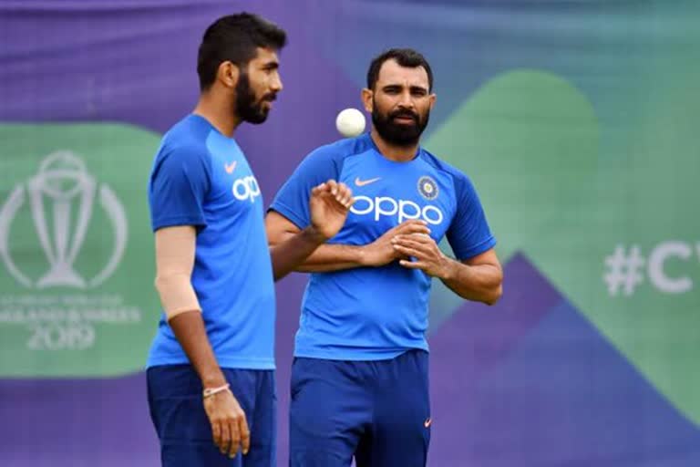 Bumrah and Shami during practice session