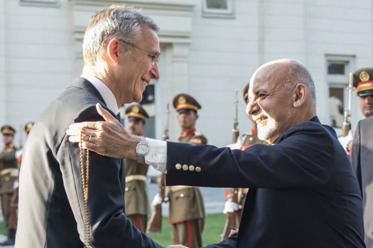 NATO chief, Ghani discuss troops level adjustment