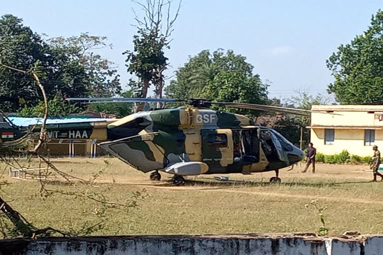 emergency-landing-of-bsf-helicopter-in-gariaband