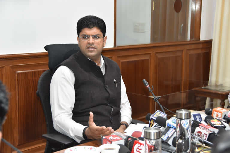 dushyant chautala target congress in chandigarh