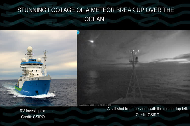 Australia’s national science agency, CSIRO,METEOR BREAK UP OVER OCEAN