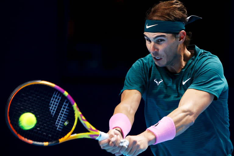 Nadal beats Tsitsipas  Nadal reaches semi-final at ATP Finals  ATP finals  Rafael Nadal  Stefanos Tsitsipas  എടിപി ഫൈനല്‍സ്  റാഫേല്‍ നദാല്‍ സെമിയില്‍  റാഫേല്‍ നദാല്‍  ഡാനില്‍ മെദ്‌വദേവ്  സ്റ്റെഫാനോസ് സിറ്റ്‌സിപാസ്